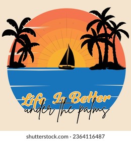 Summer t shirt design , surfing paradise Santa Monica beach, all you need is love and a sunset , vector 
