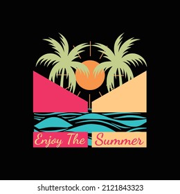 Summer T Shirt Design And Vector Illustration. 