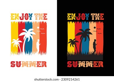 Summer t shirt design vector art, summer vector, beach vector, tree
