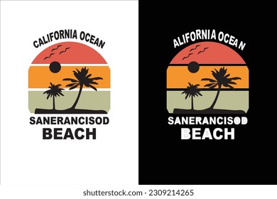 Summer t shirt design vector art, summer vector, beach vector, tree