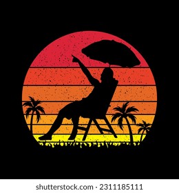 summer t shirt design vector, sunset, retro vintage, Summer apparel concept