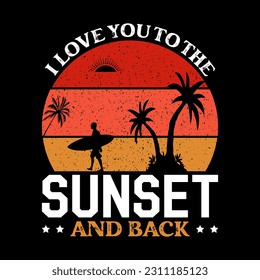 summer t shirt design vector, sunset, retro vintage, Summer apparel concept