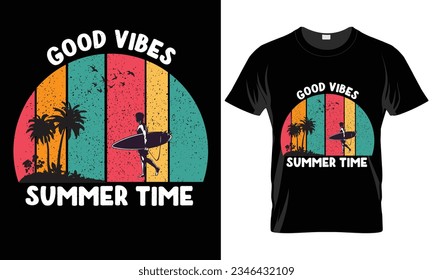 summer t shirt design vector illustration. summer t shirt, summer surfing t shirt. summer sublimation t shirt Vector illustration