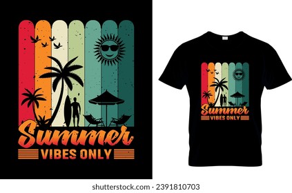 summer t shirt design with vector graphics