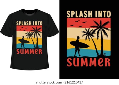 Summer T shirt Design Summer Vintage shirt and Vector Mockup