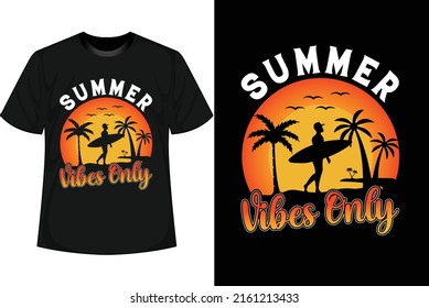 Summer T shirt Design Summer Vintage shirt and Vector Mockup