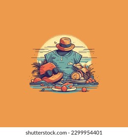 Summer t shirt illustration design