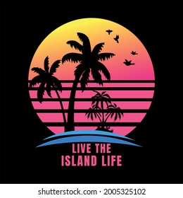 Summer t shirt, live the island life.