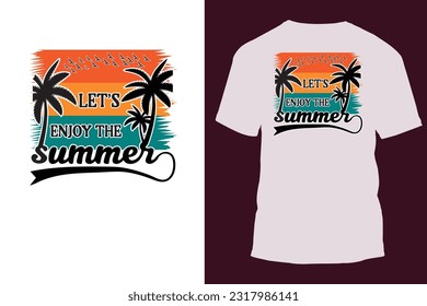 Ilustración gráfica vectorial de camiseta de verano
