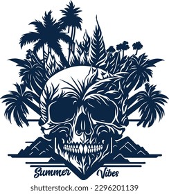 Summer Tee, Fun Summer Vibes in Sunglasses, Summer with Palm Trees Design on premium