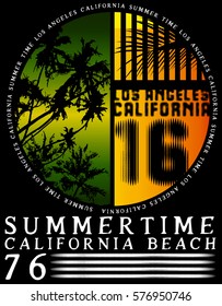 Summer tee graphic design california