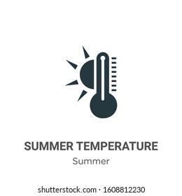 Summer temperature glyph icon vector on white background. Flat vector summer temperature icon symbol sign from modern summer collection for mobile concept and web apps design.