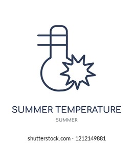 Summer temperature icon. Summer temperature linear symbol design from Summer collection. Simple outline element vector illustration on white background.