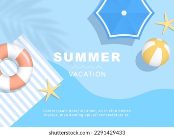 Summer template background with wave shape.