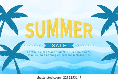 Summer template background with wave shape.