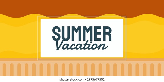 Summer template for banner, social media, greeting card. vector illustration