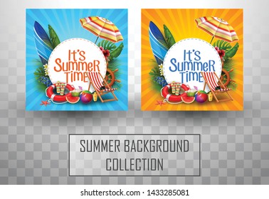 Summer template with blank sign background collections