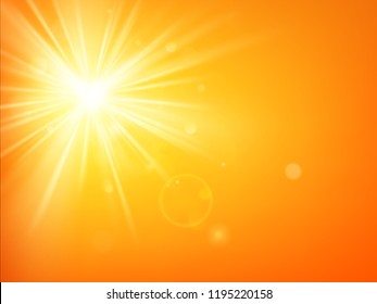 Summer template hot summer sun rays burst with lens flare. EPS 10