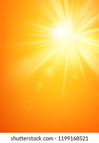 Summer template hot summer sun rays burst with lens flare. EPS 10