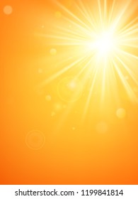 Summer template hot summer sun rays burst with lens flare. EPS 10