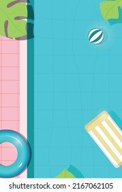 summer template on the background of the pool . view from above. Design of advertising banners. vector illustration.