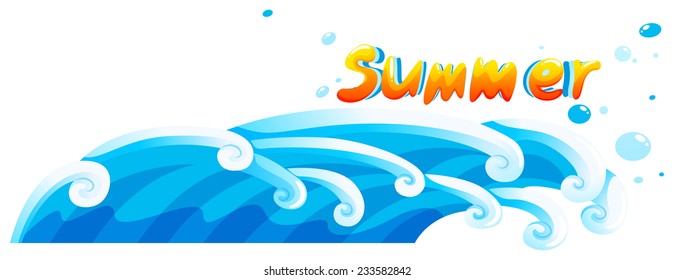 Una plantilla de verano sobre un fondo blanco 