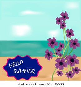 Summer template for poster and banner. Beach concept, vacation, holiday by the sea.