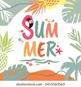 Summer. A template for a printing house. Travel advertising.