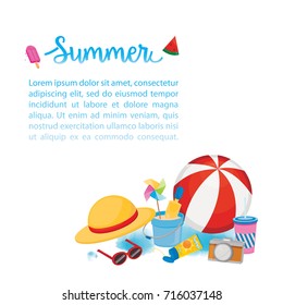 Summer template. several objects for summer.