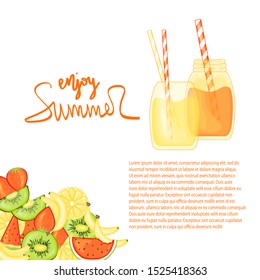 Summer template for your text. Cartoon style. Vector