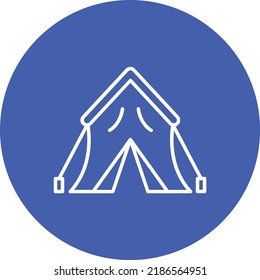 Summer Tent line circle icon vector image. Can also be used for web apps, mobile apps and print media.