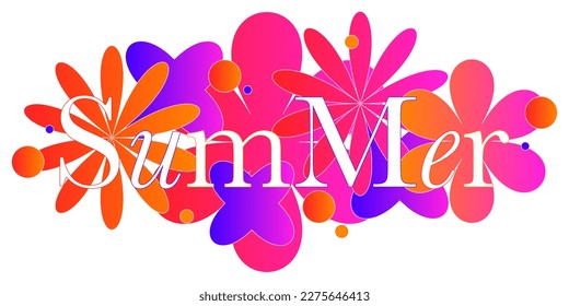 Summer text banner design colorful elements for holiday party concept.