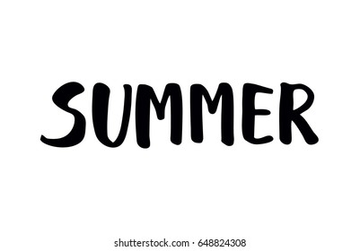 Summer text. Calligraphic Lettering. Hand drawn vector illustration