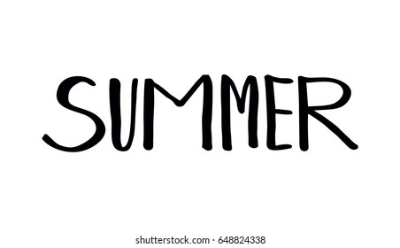 Summer text. Calligraphic Lettering. Hand drawn vector illustration