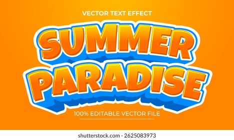 Summer text effect 3d editable text effect with background illustration