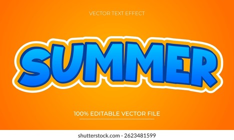 Summer Text Effect for Banner and Poster Headline Editable font