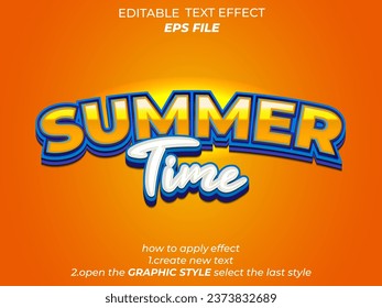 Summer text effect, editable, vector template
