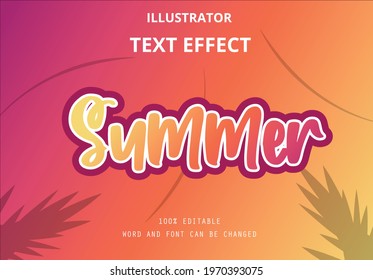 Summer Text Effect with gradient color, editable text effect