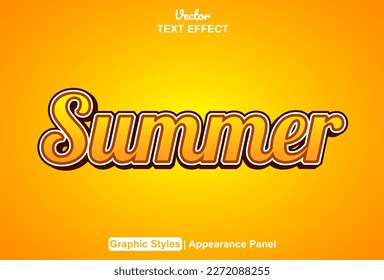 summer text effect with graphic style and editable.