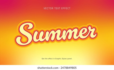 tipografía de un efecto de texto de verano