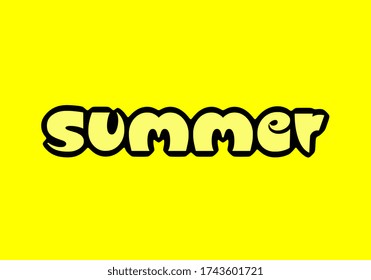 summer text embedded in simple yellow background
