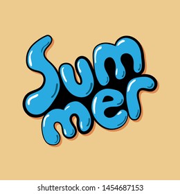 summer text flat blue illustration