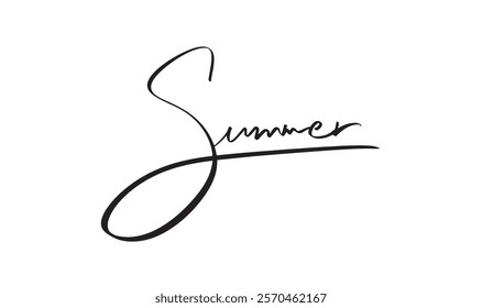 Summer text font calligraphy script hand written lettering black color symbol sign decoration summer vacation beach sea holiday travel tour trip funny enjoy sand summer time ocean design font decorate