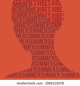 summer text isolated stylized poster vector