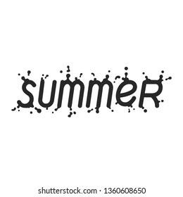 Summer text lettering in liquid with drop style