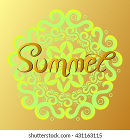 Summer text. Lettering. Pattern for banner, poster. Vector illustration.