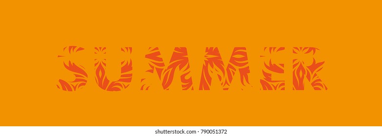 summer text with nature texture on white vector