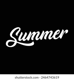 summer text on black background.