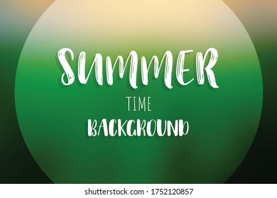 Summer text on blurred background. vector illustration.