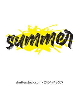 summer text on white background.